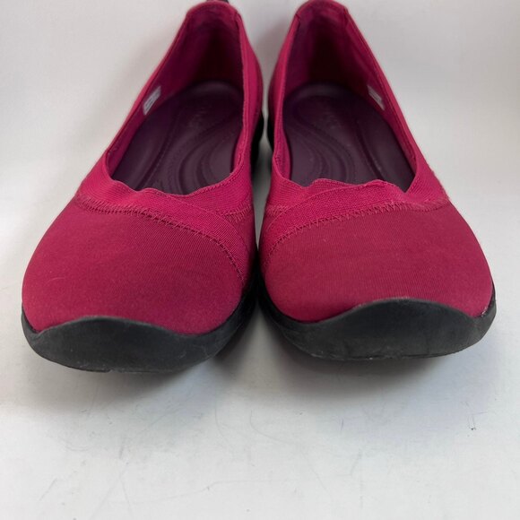 Crocs Women’s Busy Day Stretch Asymmetrical Wedge Loafers Shoes  Size 9 Red - Picture 4 of 6